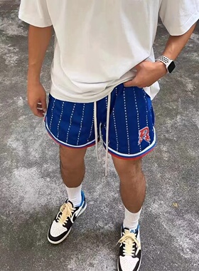 新款美式网眼篮球短裤四分不过膝透气速干训练球裤女男休闲运动裤