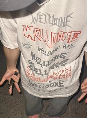 夏季重磅纯棉短袖中性风夏季宽松2024年新款潮流简约印花百搭T恤