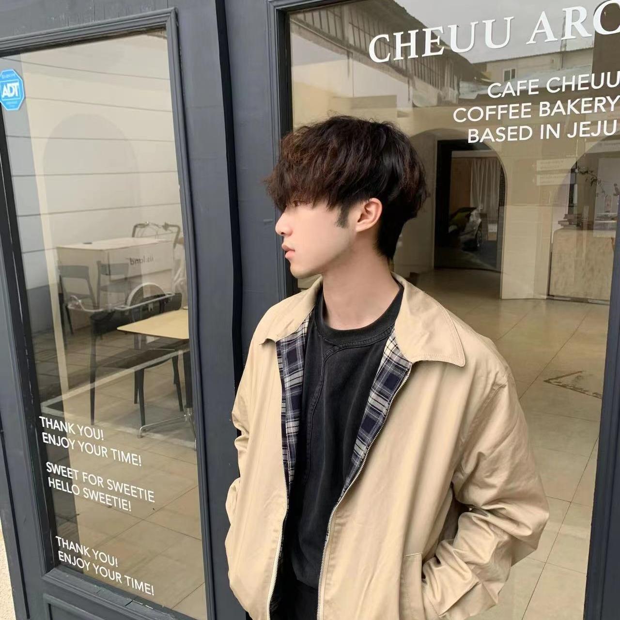 双面穿格子棒球服夹克外套男