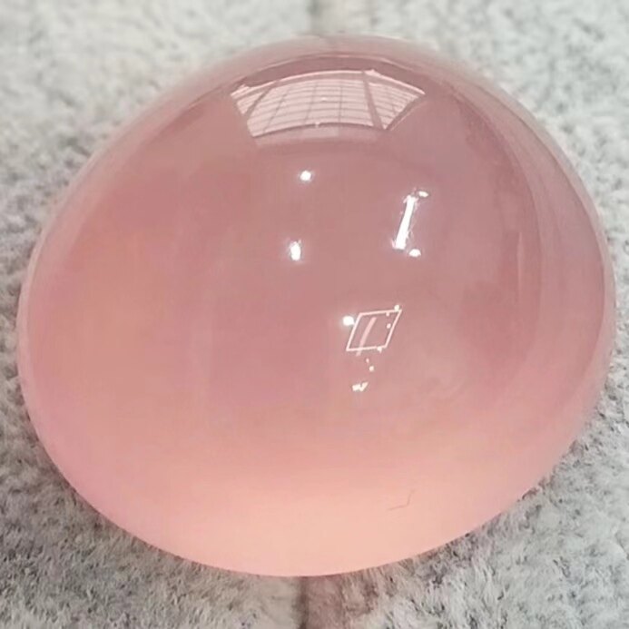 椭圆形超大蛋面 镶嵌首饰级 芙蓉石天然粉晶裸石122克拉吊坠 全净