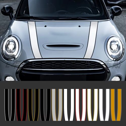 汽车贴纸适用于宝马迷你库伯s jcw r55r56r60r61条纹装饰机盖拉花