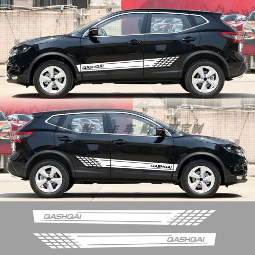 适用于日产逍客Qashqai J11 J10汽车贴纸 条纹格子旗车贴侧门贴