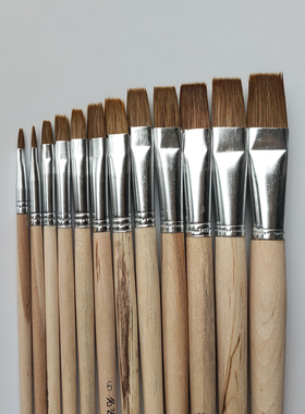 超写实狼毫平头油画笔古典油画专业级老师学生画画专用美术貂毛笔
