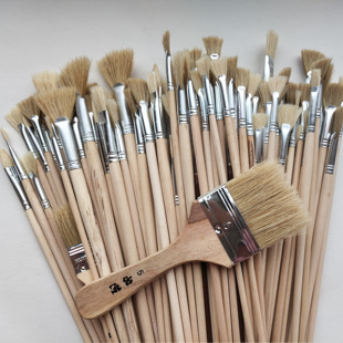 套装合集】猪鬃油画笔风景专业学生扇形笔写实古典狼毫油画笔