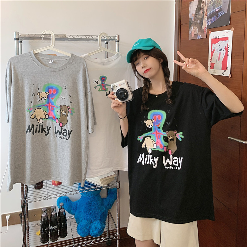 實拍韓版印花短袖恤女