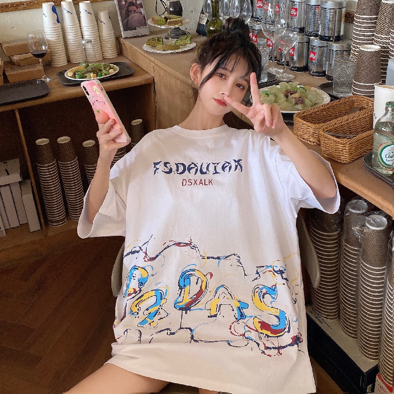 原創實拍 原宿BF風嘻哈字母印花短袖T恤女