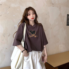 實拍韓版卡通印花寬鬆短袖恤