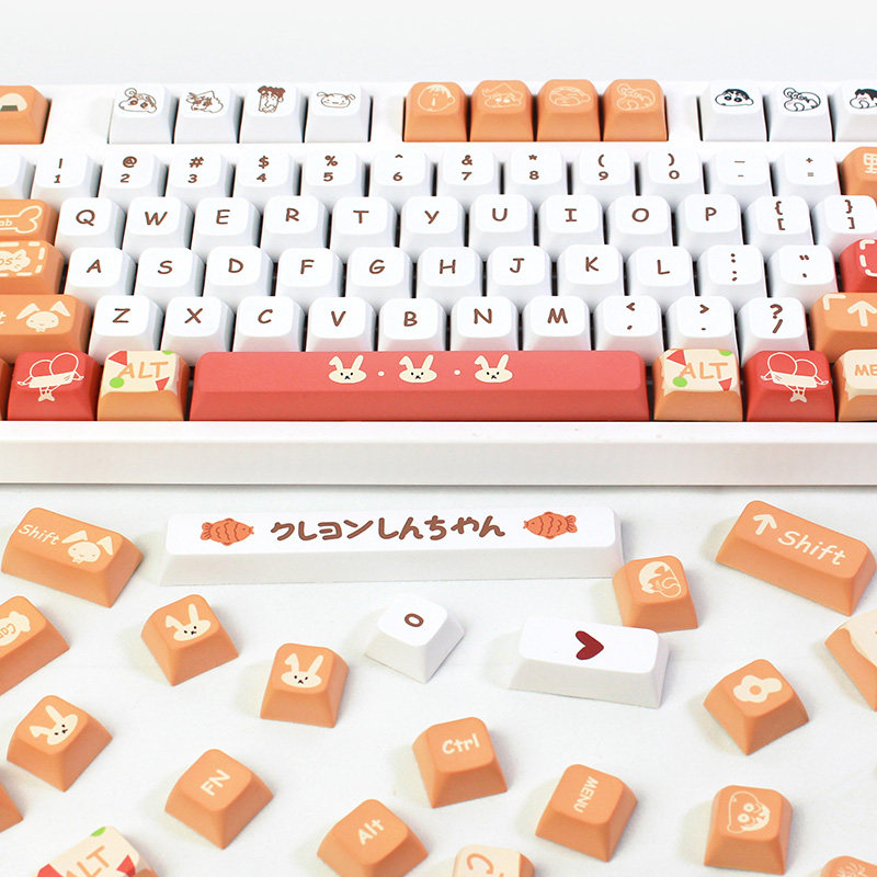 귀여운 크레용 신짱 XDA 키보드 캡 PBT 소재 서큐버스 AKKO 키캡 키캡 수렴 여신 불투명 DIY