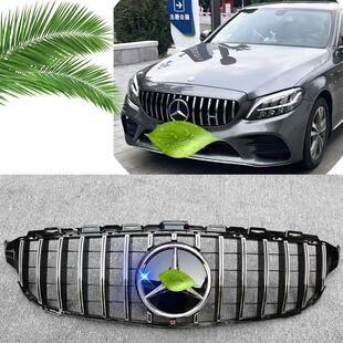 适用于奔驰C级W205改装满天星中网C200C180C300L进气格栅GT中网