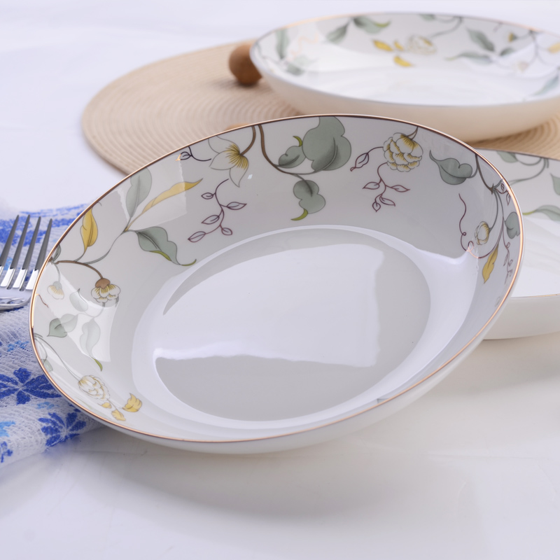 骨瓷盘子菜盘家用陶瓷唐山骨瓷