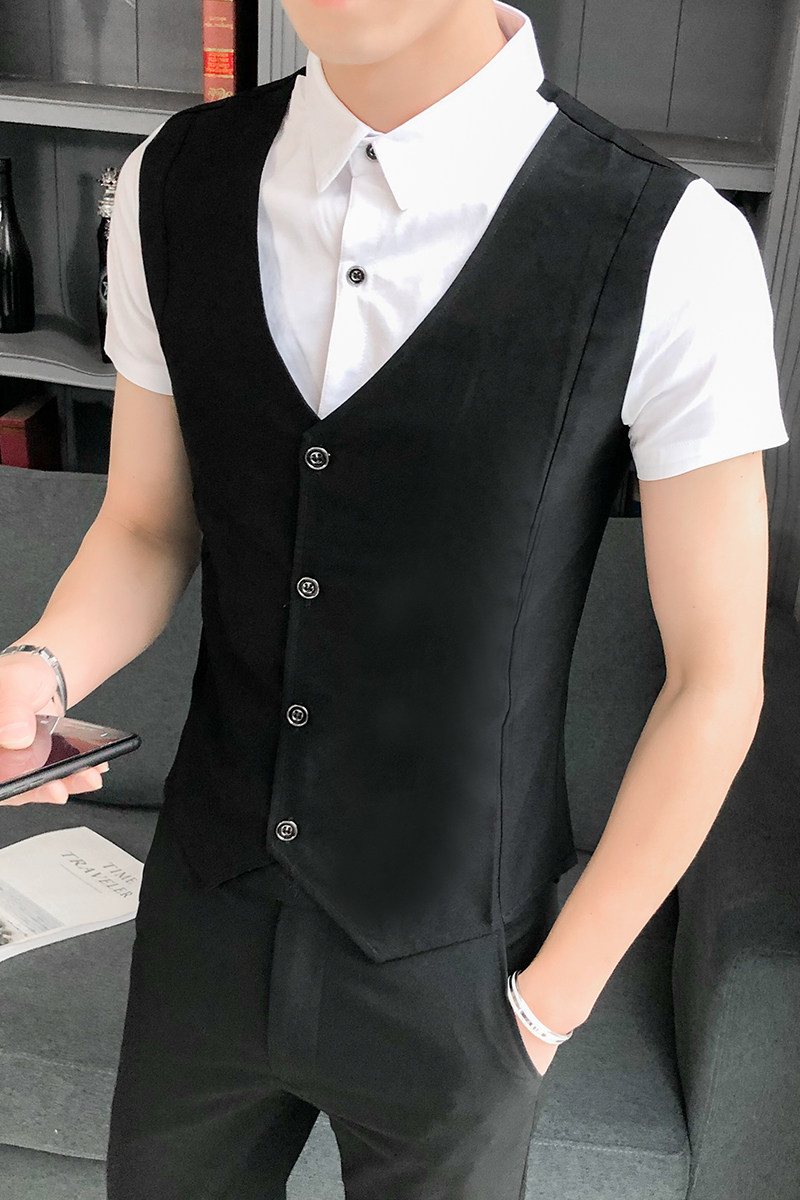 B302CS1642021夏装新款男假两件衬衫工装马甲式衬衣,男装衬衫,电商B216（原B302）