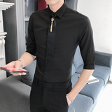 B302CS1522021新款夏装男士中袖衬衫店主风送同款领带，男装衬衫，电商B216（原B302）