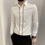 B302CS392022秋装新款男长袖拼接衬衫社会无头风，男装衬衫，电商B216（原B302）