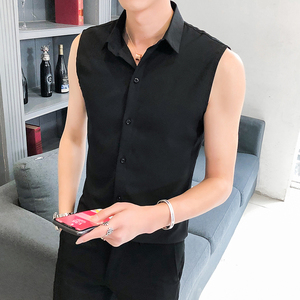 B302 CS203 特 2021夏装新款男士无袖衬衫衬衣 跑量神器图片