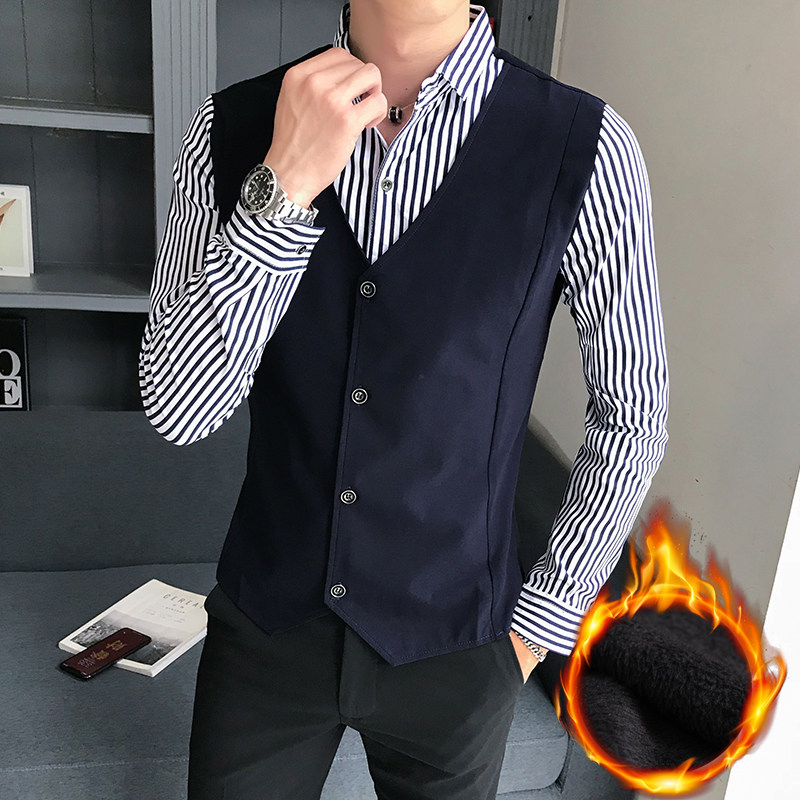 B302 CS43 黑色加绒P65尺码M-5XL 常规款P55 M-5XL 假两件衬衫图片