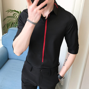 B302  CS118 2021春夏新款男士织带衬衫 衬衣M-5XL图片
