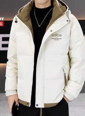 花花公子男士冬季连帽轻薄羽绒服