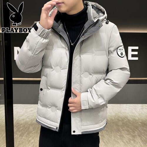 花花公子冬季短款羽绒服加厚保暖