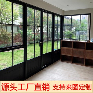 法式复古平开窗上海洋房家装门窗铝合金断桥落地外开别墅窗户定制