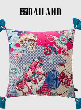百澜家居YH062新款中国风印花客厅沙发靠垫中式复古抱枕床头靠枕