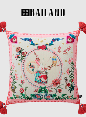 百澜家居YH056复古粉红色丝绒抱枕靠包床头沙发靠垫客厅抱枕套