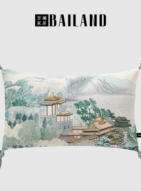 百澜家居YH082古建筑中国风客厅沙发靠垫中式复古抱枕床头靠枕