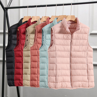 轻薄羽绒棉马甲女短立领修身马夹秋冬新款宽松外穿坎肩大码背心女