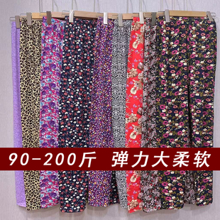 女士线裤加大码婆婆秋季中老年秋裤女秋冬高弹力春秋老太太花裤