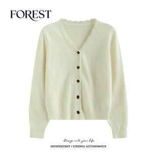 不退不换 2件5折 款 手钩花边长袖 上衣毛衣开衫 V领针织衫 清仓