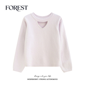 柔加厚小心机镂空珍珠圆领长袖 不退不换 2件5折 套头毛衣 清仓