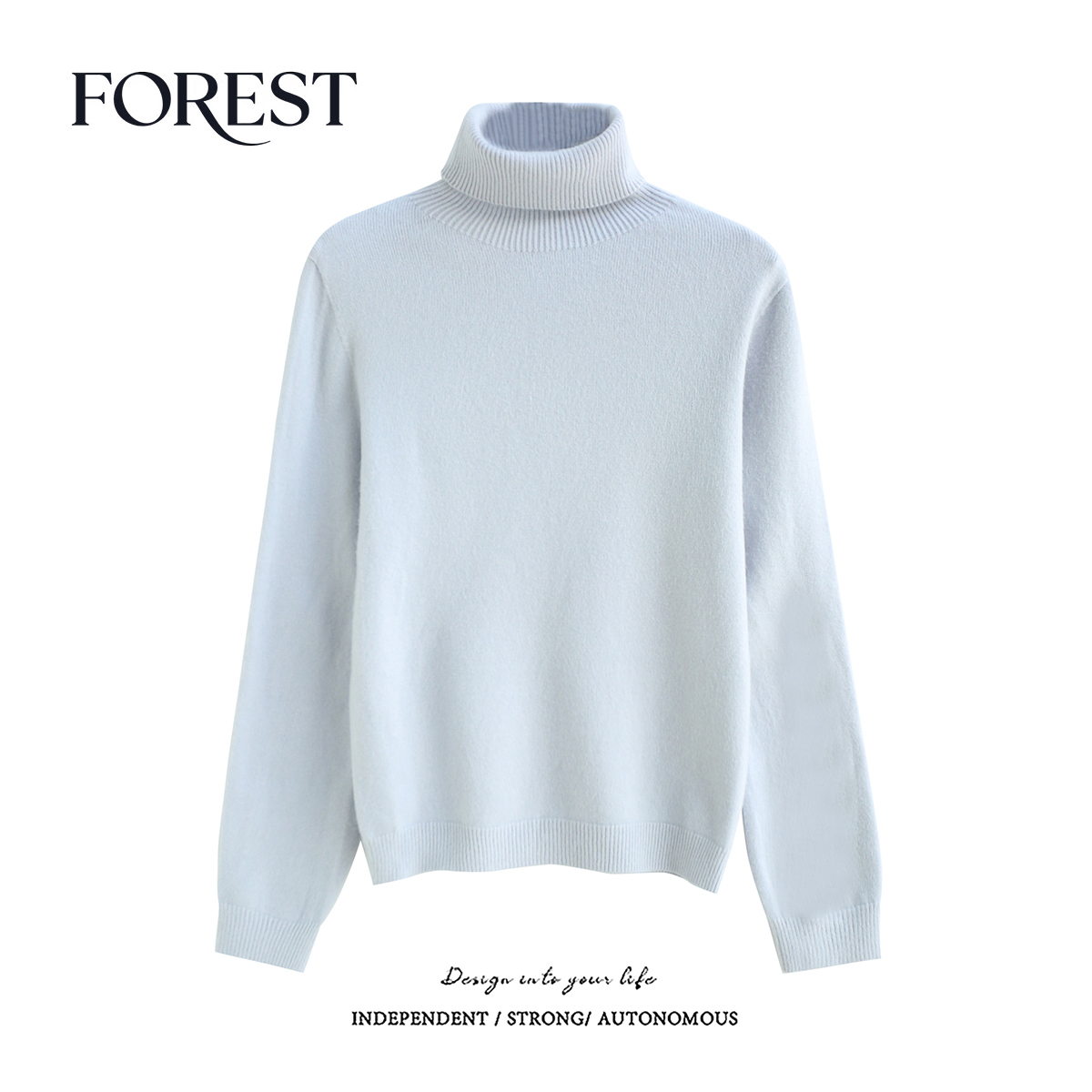 拾野森无缝高领针织打底衫