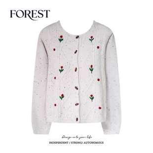 清仓 毛衣开衫 2件5折 风立体红球玫瑰花刺绣长袖 外套 不退不换