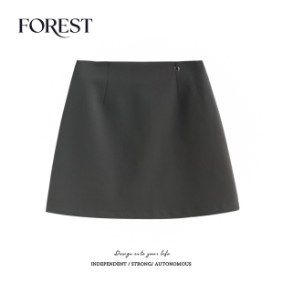 高腰显瘦金标半身裙短裙A字裙短裙百搭安全裤 韩版 春夏新款 拾野森