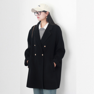 大码女装新款女士双面羊绒大衣妈妈装毛呢子外套胖妹妹200斤显瘦