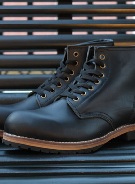 手工真皮靴red875男靴阿美咔叽复刻马丁工装靴wing古铜色P.SEBAGO