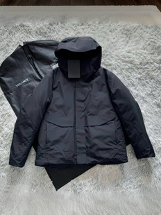 商小鸟系列冬季男羽绒服加厚防水保暖白鸭绒Sorin短款羽绒服 黑色