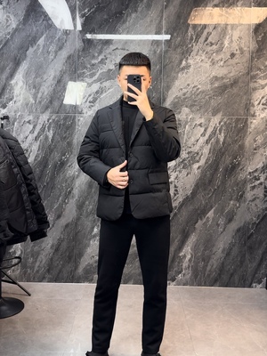 西装领商务厚棉服冬季