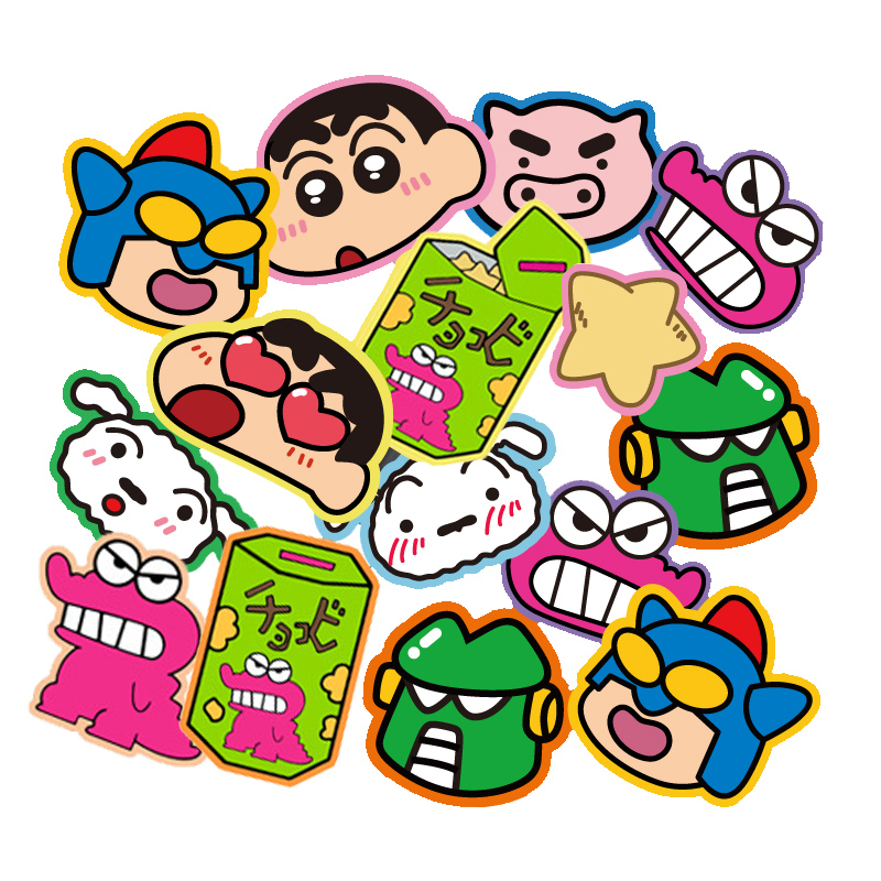 蜡笔小新贴纸卡通可爱装饰杯子手账本防水ins颜值高儿童奖励贴画