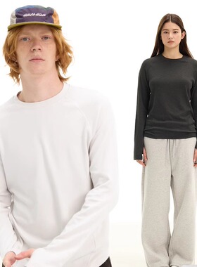 优可丝+科耐丽纳米绒插肩保暖合身打底基础长袖T恤男女情侣25秋冬