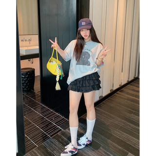 金大支木耳边蛋糕裙半身裙女裙裤2025新款夏季大码胖mm短裙蓬蓬裙