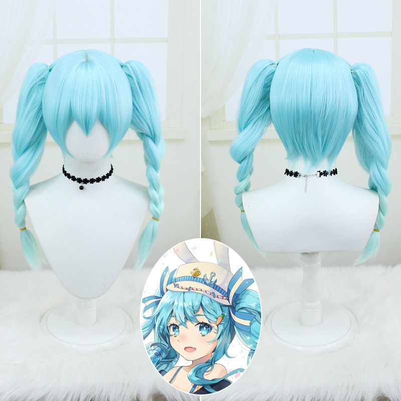 v家初音未来 可爱的兔女郎 cos假发 仿真头皮顶虎口夹双马尾
