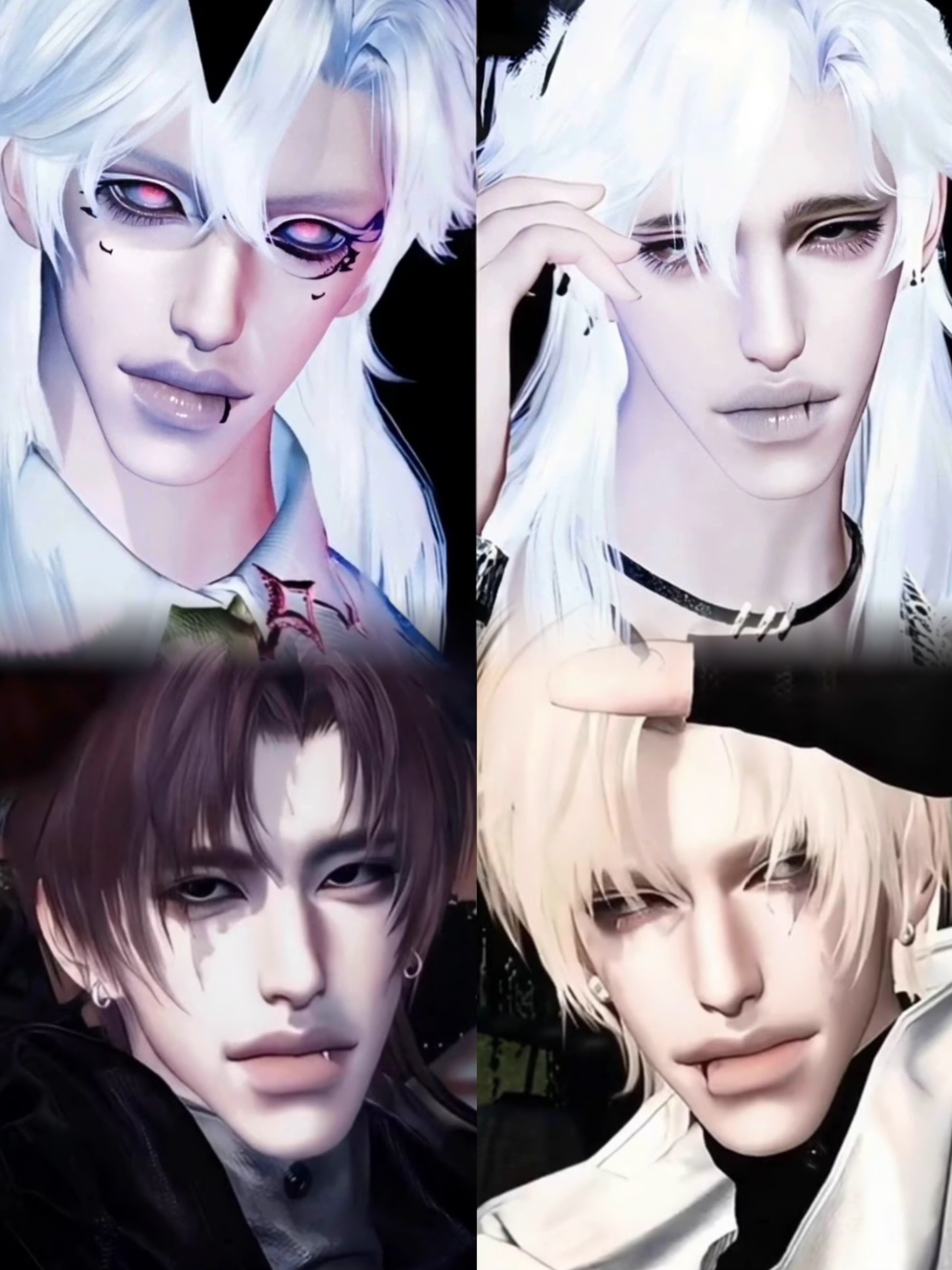 月胧 双契 4款 鲨欲Syu. 逆水寒手游捏脸数据男角色通用捏脸码