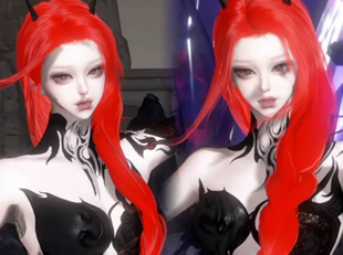 原版 恶魔 逆水寒手游捏脸素问九灵女通用 李李呀原创 御姐 双妆