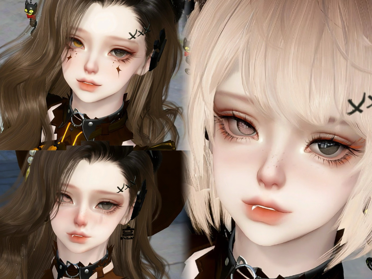 南瓜小恶魔 双妆 泠木香子 异瞳南瓜鬼捏脸 逆水寒手游捏脸女通用