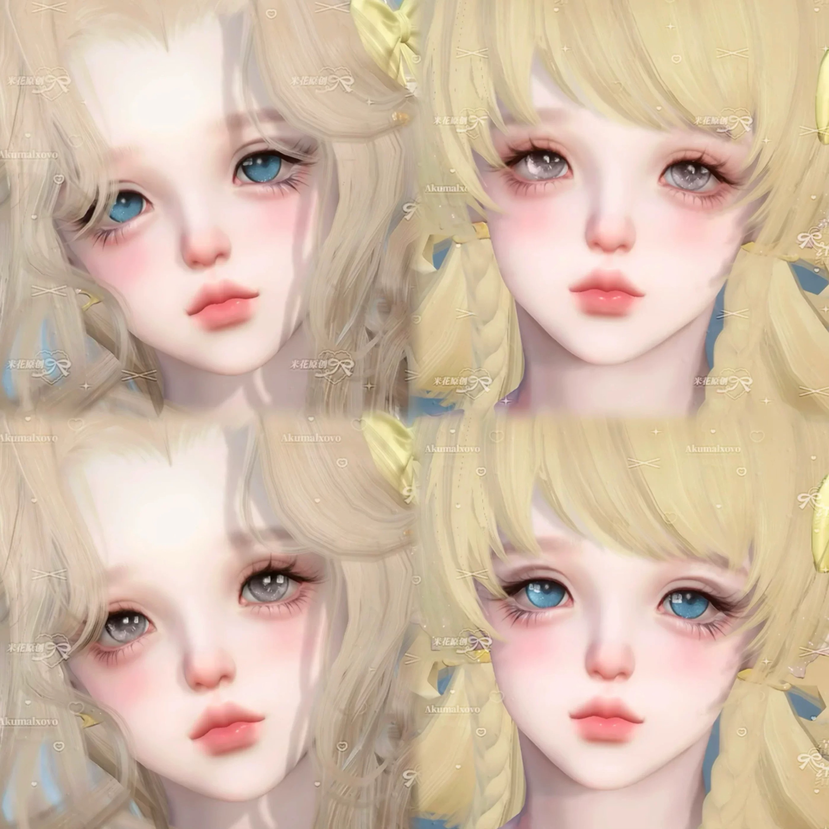 安睡人偶 豹米花 貂米花 逆水寒手游捏脸全职业女通用 原版