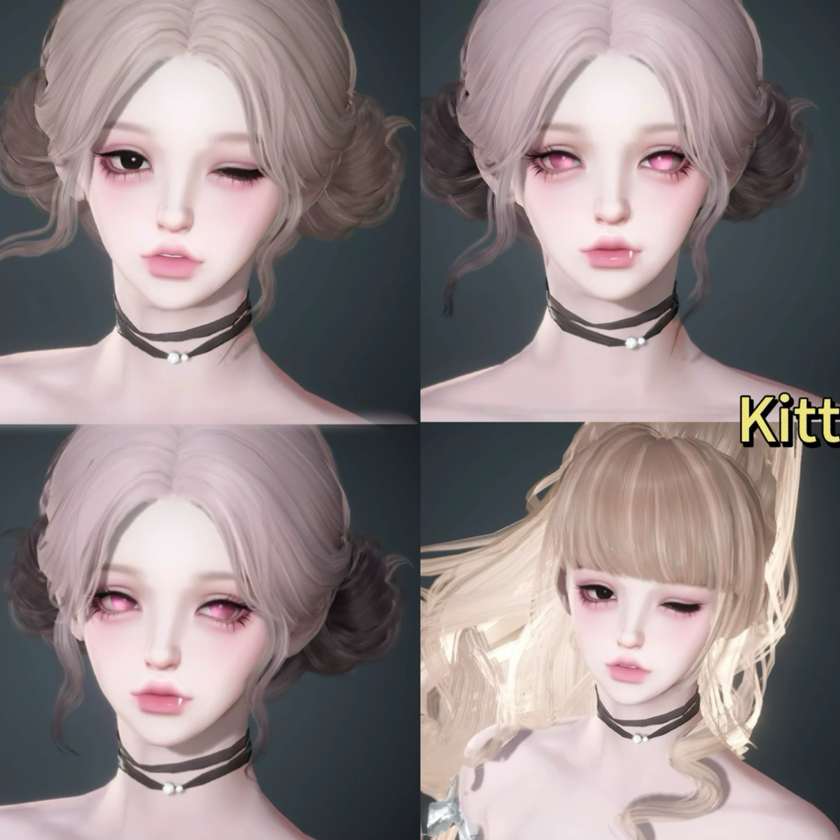 2款 kkyuu捏脸版 kitty 520普售 逆水寒手游捏脸女通用 原版