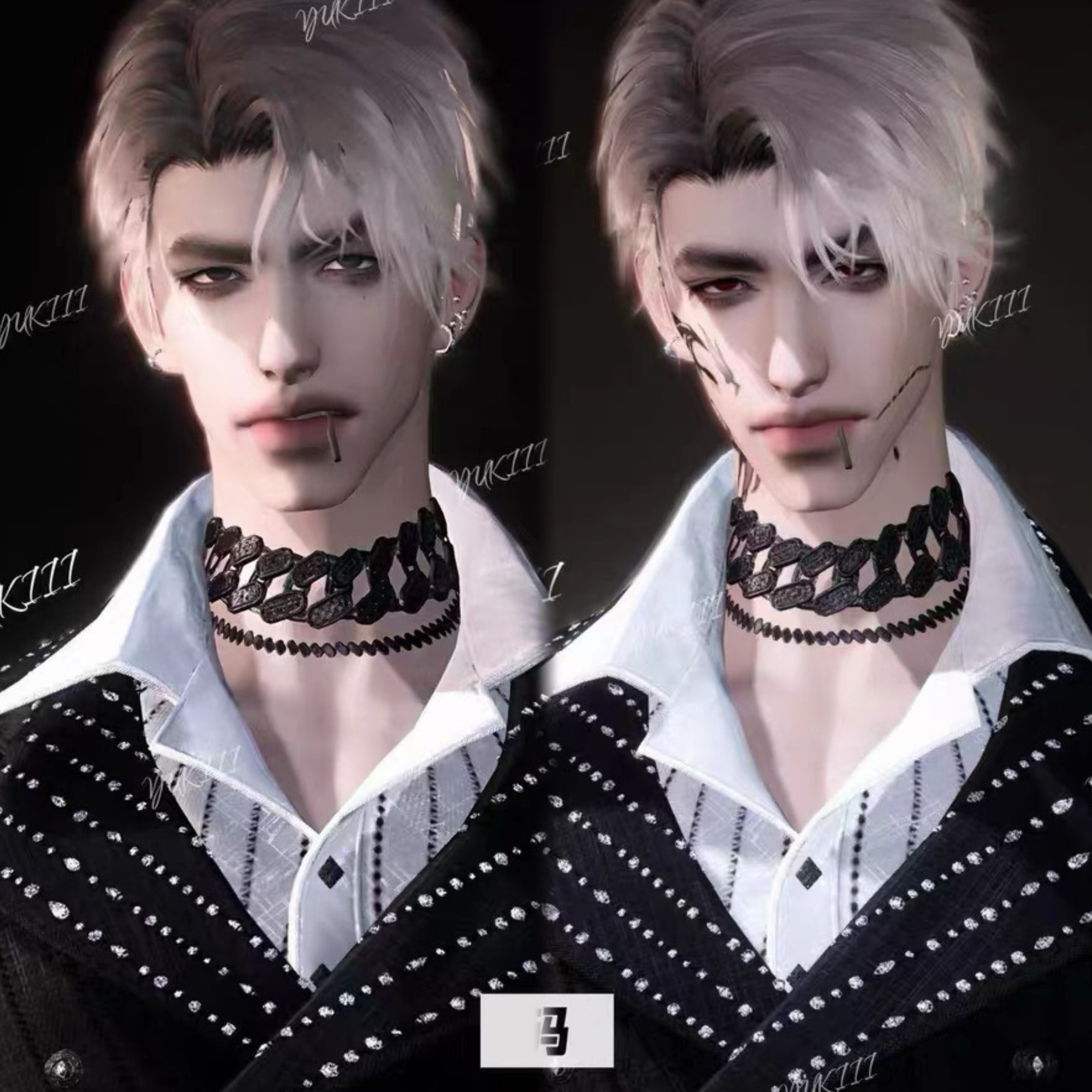 2款 风姿 YUKIII限量 逆水寒手游捏脸男通用 霸总