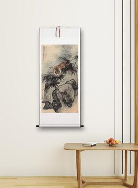 新品近代画家老虎痴张善