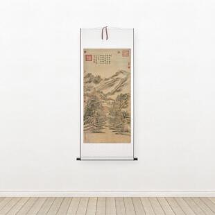 清 董邦达 南屏晚钟纸本古代山水画真迹高清数字微喷复制临摹鉴赏