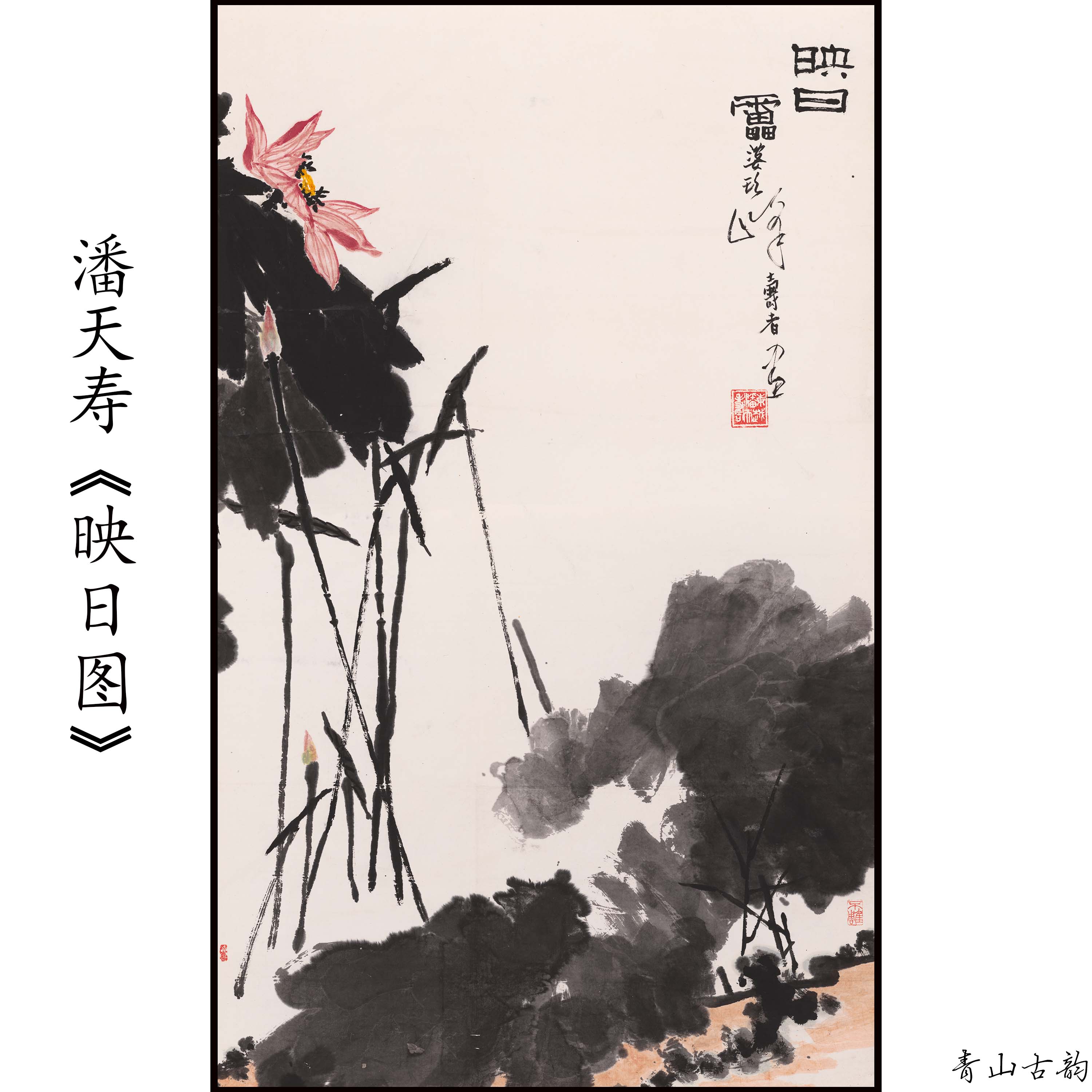 新品潘天寿映日图真迹